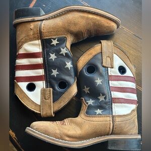 Cody James Boys' USA Flag Western Boot Square Toe - kids 12D